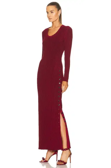 Alaïa Shiny Rib Dress | Thumbnail 3