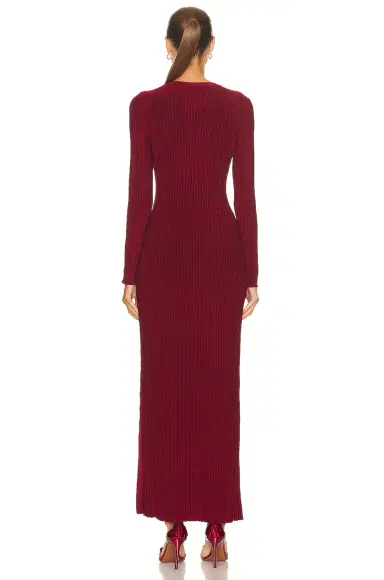 Alaïa Shiny Rib Dress | Thumbnail 4