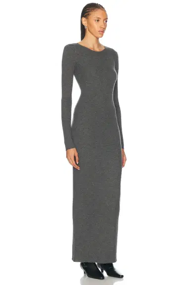 SPRWMN Long Sleeve Crewneck Cashmere Maxi Dress | Thumbnail 2