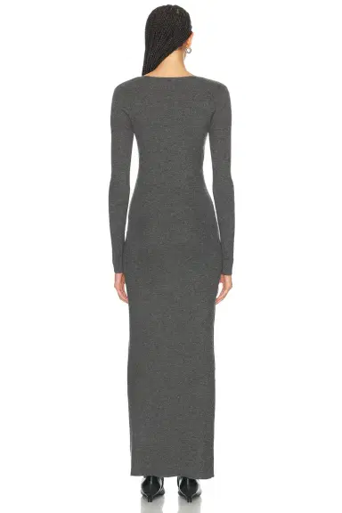 SPRWMN Long Sleeve Crewneck Cashmere Maxi Dress | Thumbnail 3