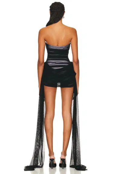 Norma Kamali Strapless Bill Pickleball Dress | Thumbnail 3 Norma Kamali Strapless Bill Pickleball Dress | Thumbnail 3