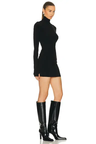Norma Kamali Long Sleeve Turtleneck Pickleball Dress | Thumbnail 2 Norma Kamali Long Sleeve Turtleneck Pickleball Dress | Thumbnail 2