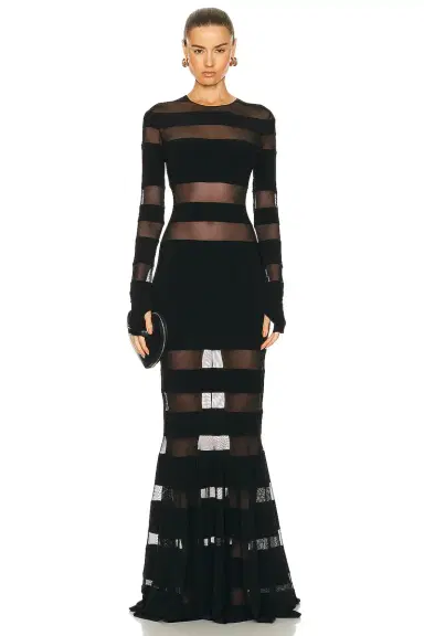 Norma Kamali Spliced Fishtail Gown | Thumbnail 1 Norma Kamali Spliced Fishtail Gown | Thumbnail 1