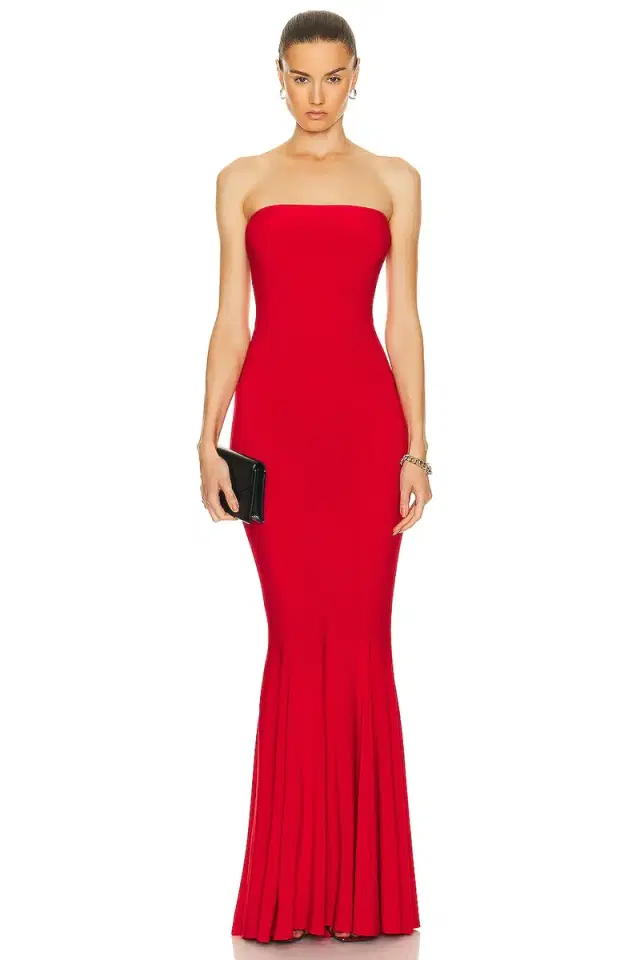 Norma Kamali Strapless Fishtail Gown
