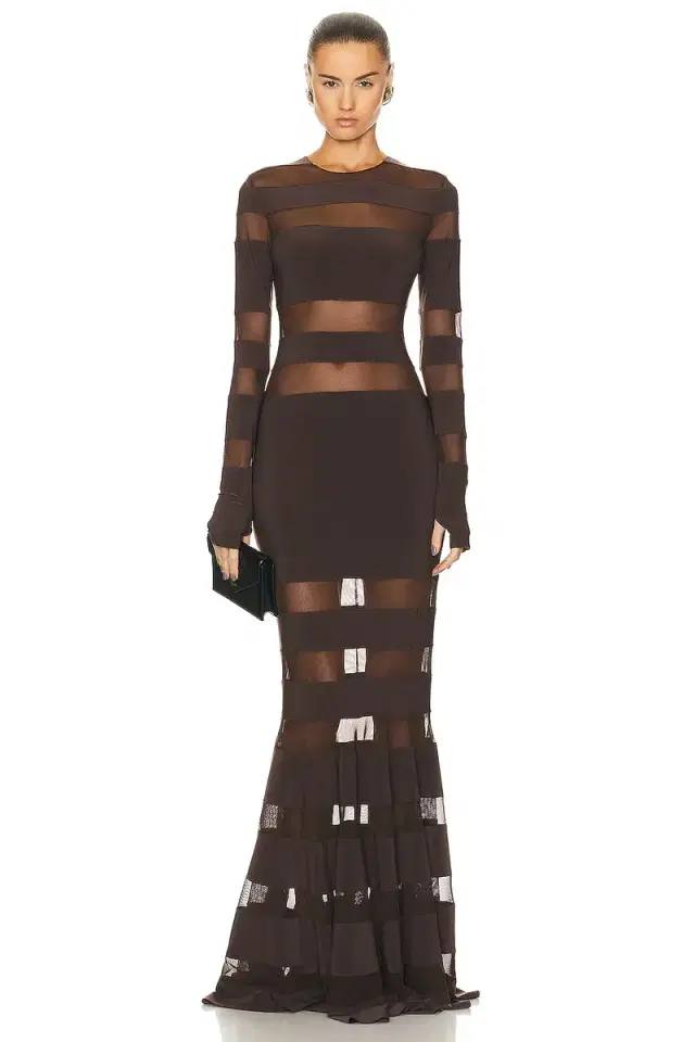 Norma Kamali Spliced Dress Fishtail Gown