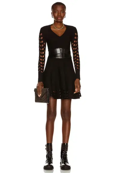 Alaïa Long Sleeve Mini Dress | Thumbnail 1 Alaïa Long Sleeve Mini Dress | Thumbnail 1