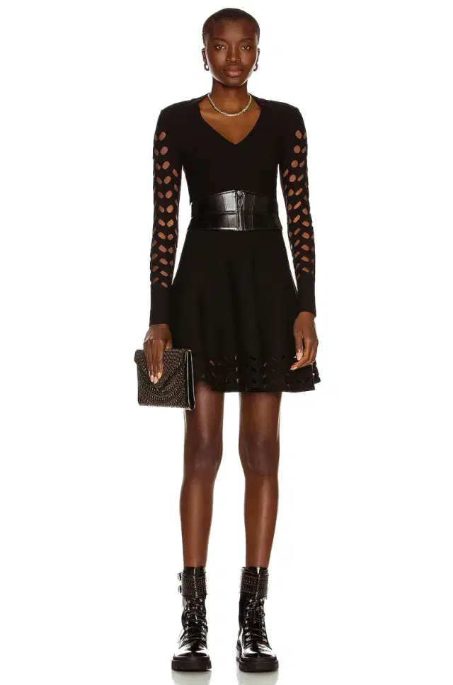 ALAÏA Long Sleeve Mini Dress