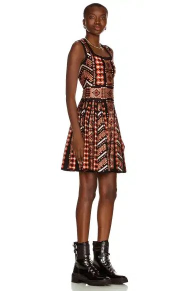 Alaïa Square Neck Sleeveless Mini Dress | Thumbnail 3 Alaïa Square Neck Sleeveless Mini Dress | Thumbnail 3