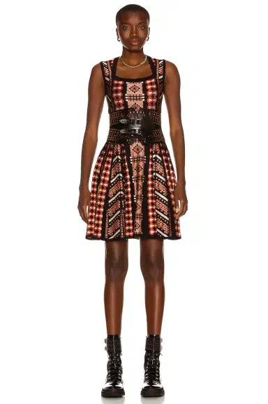Alaïa Square Neck Sleeveless Mini Dress | Thumbnail 1 Alaïa Square Neck Sleeveless Mini Dress | Thumbnail 1