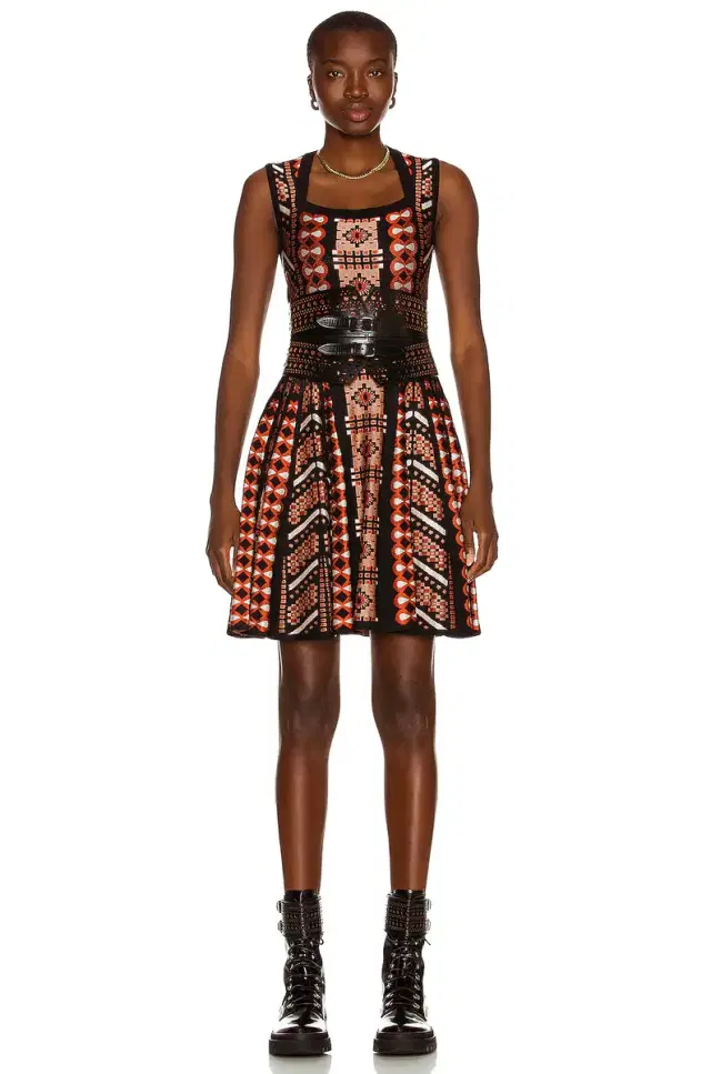 ALAÏA Square Neck Sleeveless Mini Dress