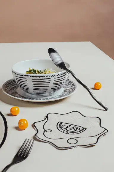 Misette Embroidered Linen Coasters Set Of 4 | Thumbnail 2