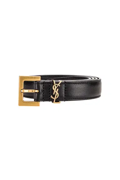 Saint Laurent Logo Leather Belt | Thumbnail 3