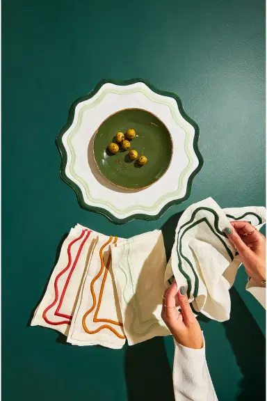 Misette Embroidered Linen Placemats Set Of 4 | Thumbnail 2