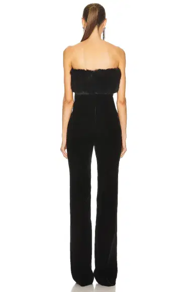 Saint Laurent Strapless Velour Jumpsuit | Thumbnail 3 Saint Laurent Strapless Velour Jumpsuit | Thumbnail 3
