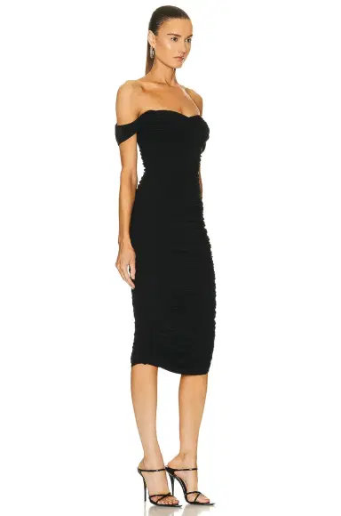 Norma Kamali Walter Midi Dress with Winglet Sleeves | Thumbnail 2 Norma Kamali Walter Midi Dress with Winglet Sleeves | Thumbnail 2