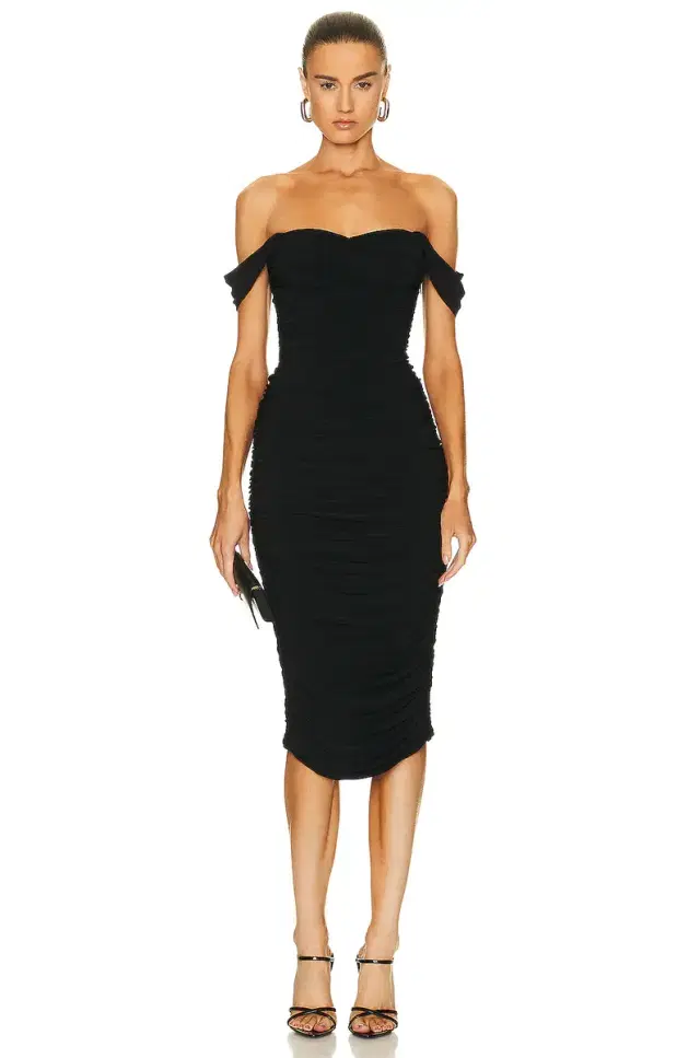 Norma Kamali Walter Midi Dress with Winglet Sleeves