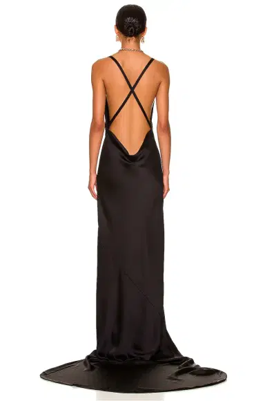 Norma Kamali Cross Back Bias Gown | Thumbnail 4 Norma Kamali Cross Back Bias Gown | Thumbnail 4