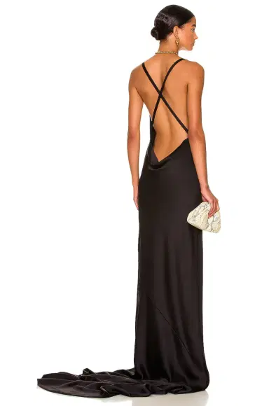 Norma Kamali Cross Back Bias Gown | Thumbnail 1 Norma Kamali Cross Back Bias Gown | Thumbnail 1