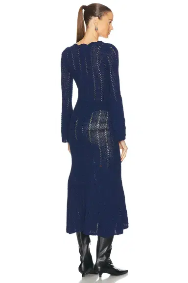 ESCVDO Nani V Neck Midi Dress | Thumbnail 3