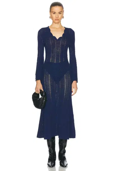 ESCVDO Nani V Neck Midi Dress | Thumbnail 1
