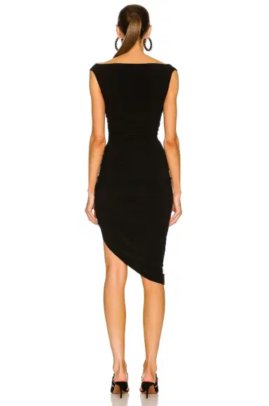 Norma Kamali Tara Side Drape Dress | Thumbnail 4 Norma Kamali Tara Side Drape Dress | Thumbnail 4