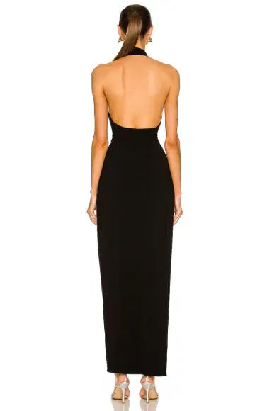 Norma Kamali Halter Wrap Straight Gown | Thumbnail 3