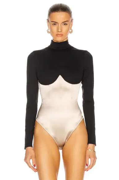 Fleur du Mal Mock Neck Long Sleeve Bodysuit | Thumbnail 2