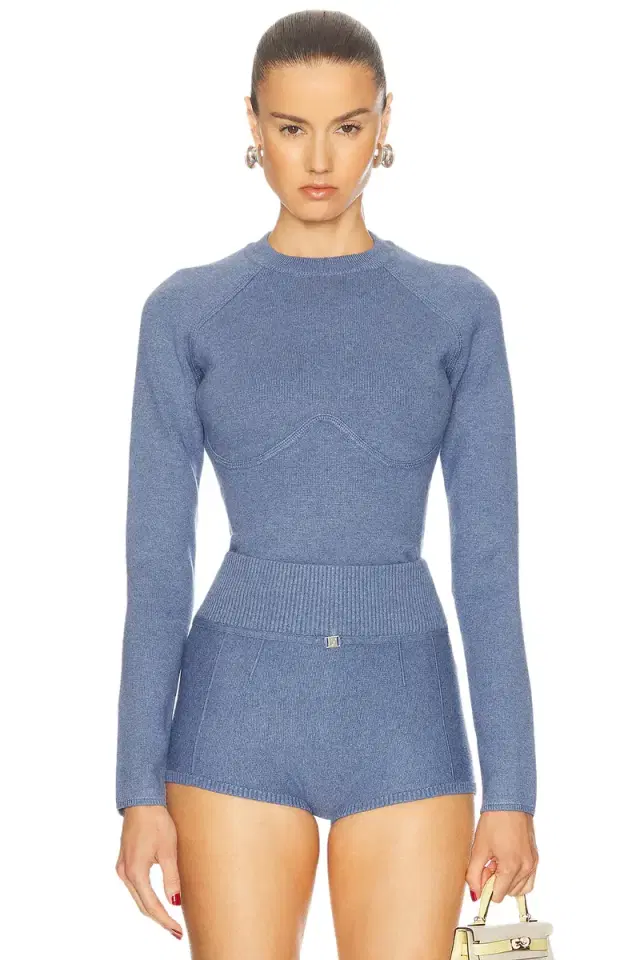 Fleur du Mal Knit Underbust Long Sleeve Top