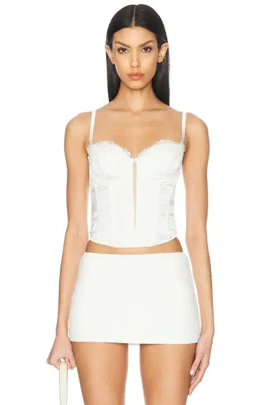 Fleur du Mal X Galia Lahav Beaded Iris Lace Bustier | Thumbnail 1