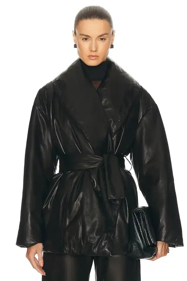 Nour Hammour Cora Leather Puffer Jacket