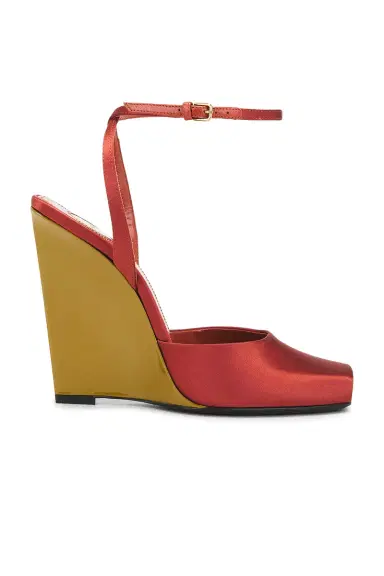 Saint Laurent La Scandale Wedge Sandal | Thumbnail 1 Saint Laurent La Scandale Wedge Sandal | Thumbnail 1