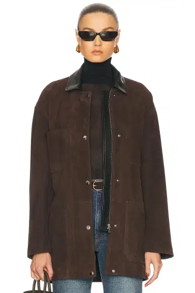 Nour Hammour Barn Modern Suede Jacket | Thumbnail 1 Nour Hammour Barn Modern Suede Jacket | Thumbnail 1