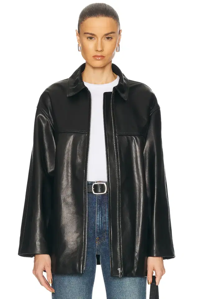 NOUR HAMMOUR Layne Sleek Leather Jacket
