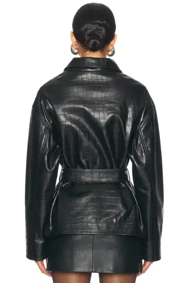 Nour Hammour Tilda Waist-Tied Leather Jacket | Thumbnail 4 Nour Hammour Tilda Waist-Tied Leather Jacket | Thumbnail 4