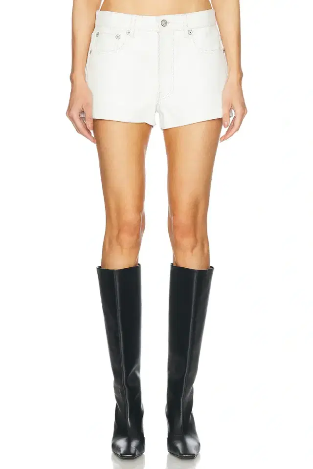 R13 5-Pocket Leather Short