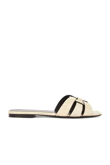 Saint Laurent Tribute Flat Sandal | Thumbnail 1 Saint Laurent Tribute Flat Sandal | Thumbnail 1
