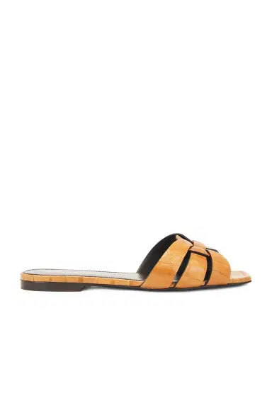 Saint Laurent Tribute Flat Sandal | Thumbnail 1 Saint Laurent Tribute Flat Sandal | Thumbnail 1