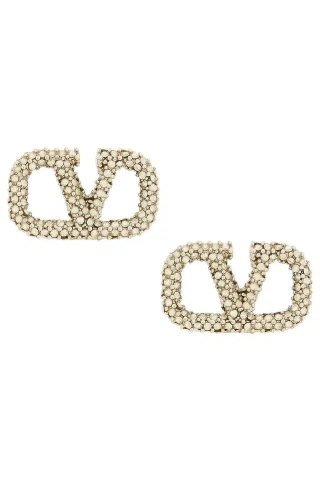 Valentino Garavani V Logo Signature Strass Earrings
