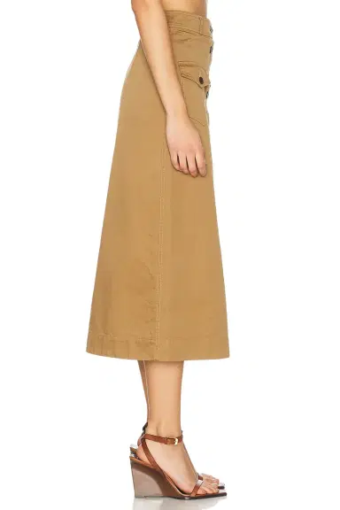 Saint Laurent Button Down Midi Skirt | Thumbnail 3 Saint Laurent Button Down Midi Skirt | Thumbnail 3