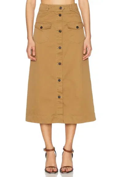 Saint Laurent Button Down Midi Skirt | Thumbnail 1 Saint Laurent Button Down Midi Skirt | Thumbnail 1