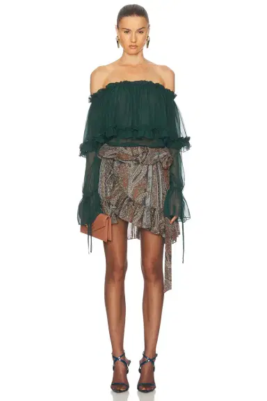 Saint Laurent Mini Wrap Skirt | Thumbnail 5 Saint Laurent Mini Wrap Skirt | Thumbnail 5