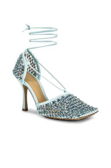 Bottega Veneta Web Sparkle Stretch Lace Up Sandals | Thumbnail 2