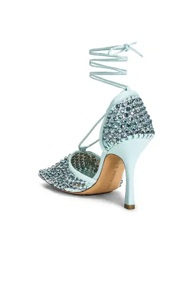 Bottega Veneta Web Sparkle Stretch Lace Up Sandals | Thumbnail 3