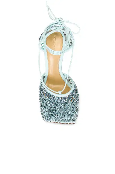 Bottega Veneta Web Sparkle Stretch Lace Up Sandals | Thumbnail 4