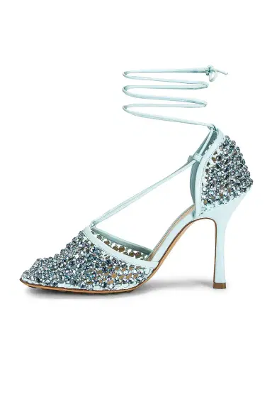 Bottega Veneta Web Sparkle Stretch Lace Up Sandals | Thumbnail 5