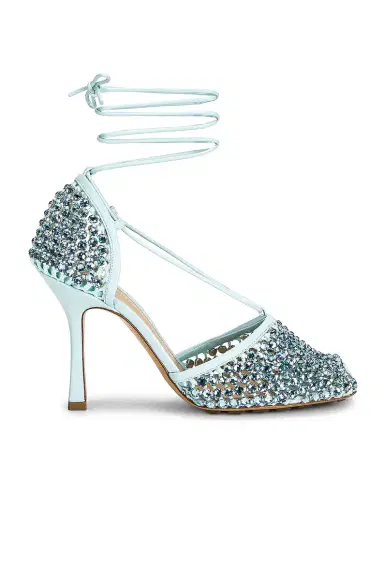 Bottega Veneta Web Sparkle Stretch Lace Up Sandals | Thumbnail 1