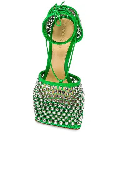 Bottega Veneta Sparkle Stretch Lace-Up Sandals | Thumbnail 4 Bottega Veneta Sparkle Stretch Lace-Up Sandals | Thumbnail 4