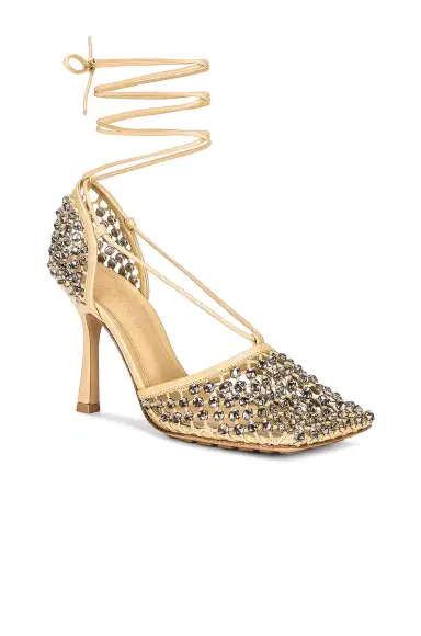 Bottega Veneta Sparkle Stretch Lace-Up Sandals | Thumbnail 2