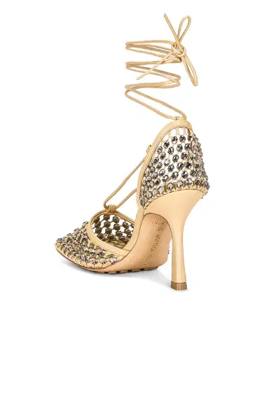 Bottega Veneta Sparkle Stretch Lace-Up Sandals | Thumbnail 3