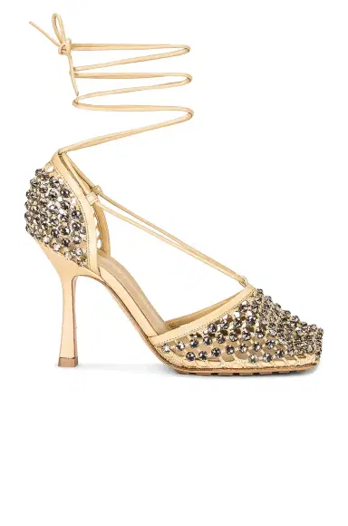 Bottega Veneta Sparkle Stretch Lace-Up Sandals | Thumbnail 1